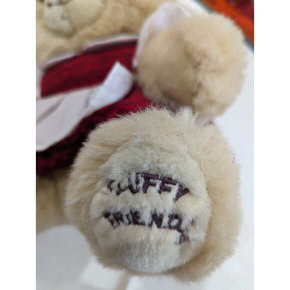 Fluffy Friends bear plush stuffed animal toy sitting Holiday 12 in - Picture 8 of 12